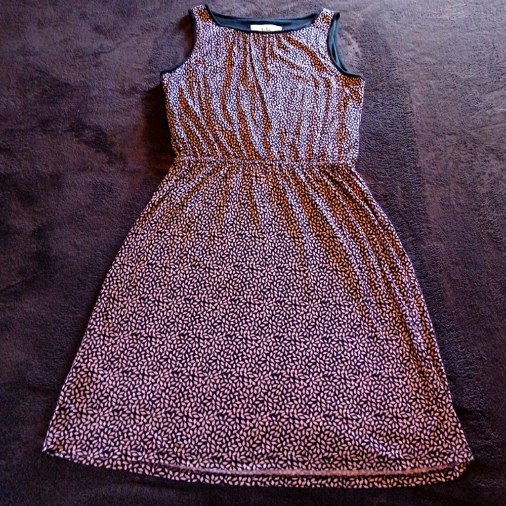 Loft pink and black sleeveless dress